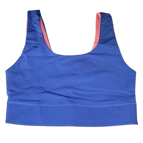 Fabletics Sports Bra Reversible Blue Pink Sports Bra Crop‎ Harlow Midi Medium - Picture 2 of 4